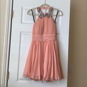 Formal coral halter top dress